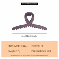 Rapid Sample Large 11cm Fashionable Women's Hair Claws Elegant Coffee Color Plastic Hair Wholesale for Women