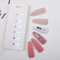 Winter  and Autumn Princess Hair Accessories 6Pcs/Set Simple BB Fabric Hairpins Candy Color Sweet Girl Hairgrip Wholesale