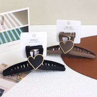 12.5cm High-grade Hair Claws Ribbon Love Large Hair Clip Lacquer Back Head Shark Claw Clips