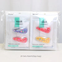 Korean Sequin Quicksand BB Hair Clips for Girls – Gradient Hairpins (2-Pack)