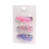 Quicksand Glitter BB Hair Clips for Girls – Gradient Sequin Side Bangs Clips (3-Piece Set)