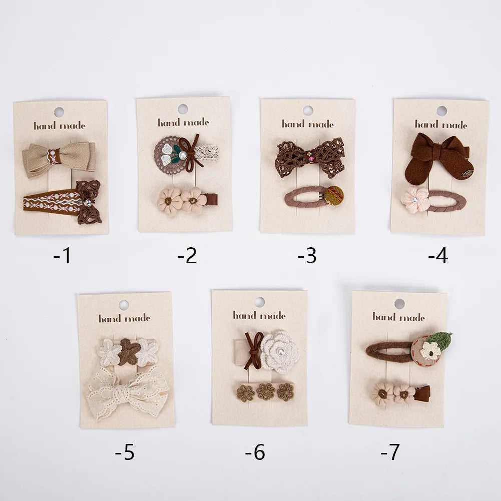 Candy Colour Lace Fabric Hairpins for Kids — Pack of 2