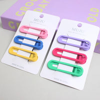 Korean Gradient Glitter Metal Hair Clips for Girls – Sweet Bangs Side Clips (3-Piece Set)