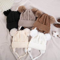 Baby Knitted Pom Pom Beanie — Ear Flap, Unisex 0–3Y