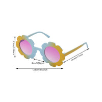 Boy Girls Toddler Sun Flower Shape Cute Tie Dye Kids Sunglasses Retro UV400 Round Frame Sun Glasses Outdoor Sunglasses