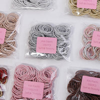 Wholesale 100Pcs Top Selling High Quality 3CM Glitter Kids Round Elastic Hair Ties Rubber Bands Rope