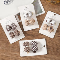 Coffee Colour Fabric Bow Hair Clips for Girls – Sweet Curly Hairpins (2-Pack)