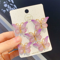 Boutique DIY High Quality Princess Hair Accessories Cute Alloy Hairpins Baby Girl's Sweet Super Fairy Butterfly Hairpin Set