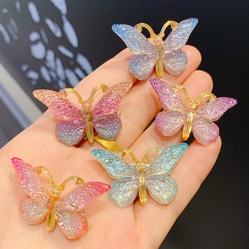 Boutique DIY High Quality Princess Hair Accessories Cute Alloy Hairpins Baby Girl's Sweet Super Fairy Butterfly Hairpin Set