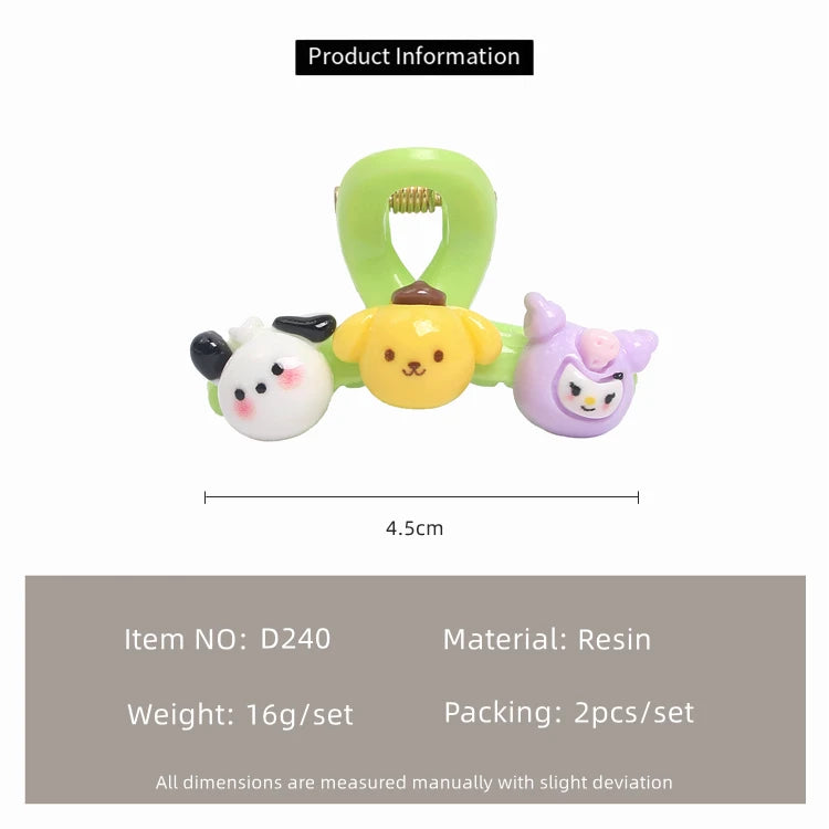 Cartoon Doll Hair Clips for Kids – Sweet Korean Style Bangs Accessories (2 Pairs)