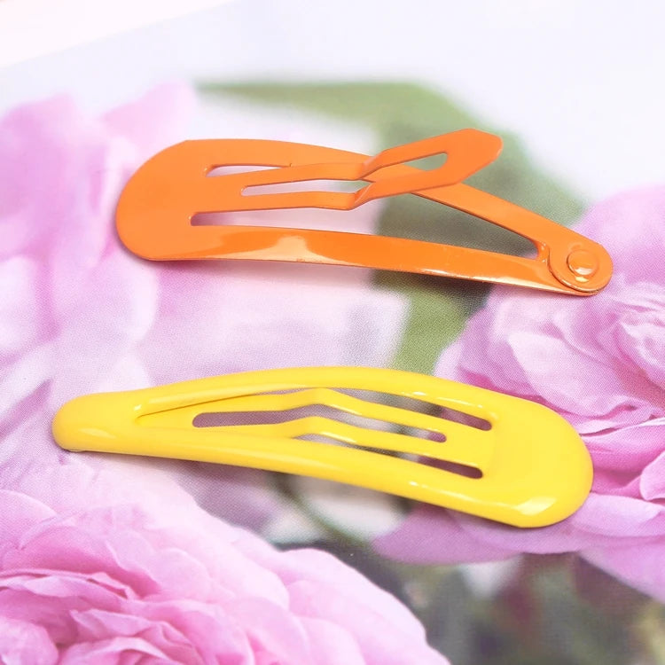 Candy Colour Metal Hair Clips for Girls – Sweet Water Drop Style (5-Piece Set)