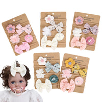 Princess Flower Headband Set — Nylon, Pack of 5 (0–4Y)