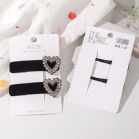 Black Velvet Rhinestone Star BB Hair Clips – Luxe Side Fringe Hairpins (2-Pack)