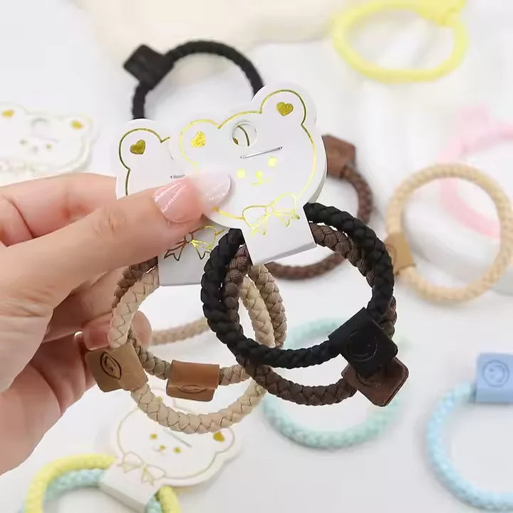 2Pcs/Set Girls Basic Hair Ties Lovely Paired With Simple and Elegant High Ponytail Headbands Baby Hair Scrunchies Wholesale