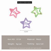 Kids' Hair Clips Set – Cute Bow, Star & Drop Styles for Girls (3.2cm)