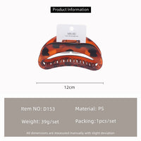 Large 12cm Hollow-out Hair Claw Rapid Sample Half Circle Moon Back Luxury Hair Accessory Shark Clip Made High Quality Plastic