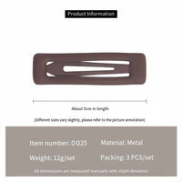 Frosted Metal BB Hair Clips – Drop & Heart Side Bangs Hairpins (3-Piece Set)