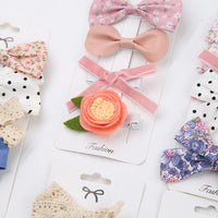 Spring and Summer Lace Flower Hairpin Set 4Pics/Set Baby Hairclips Princess Hair Accessories Wholesale