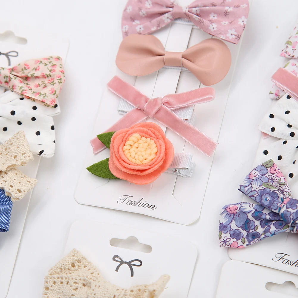 Spring and Summer Lace Flower Hairpin Set 4Pics/Set Baby Hairclips Princess Hair Accessories Wholesale