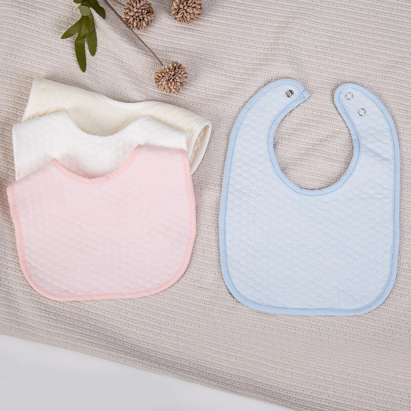 Baby Bib & Burp Cloth — 100% Cotton, Textured Dot (0–3Y)