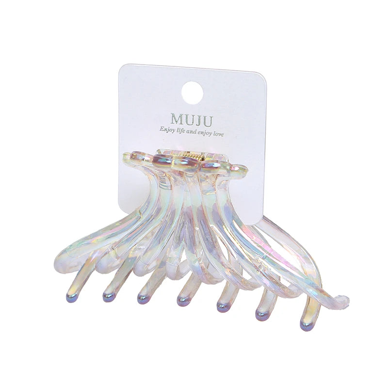 Wholesale 11cm Hot-Selling ABS Hair Claw Clip for Women and Girls Colorful Geometric Design Custom Claw Clip