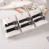 Black Velvet Rhinestone Star BB Hair Clips – Luxe Side Fringe Hairpins (2-Pack)