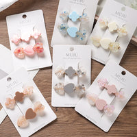 Korean Acrylic Heart Hair Clips for Women – Minimalist BB Hairpins (2-Pack)