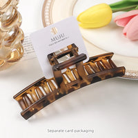 Large Leopard Print Hair Claw Clip for Women – PC Rectangle Back Head Claw (13cm)