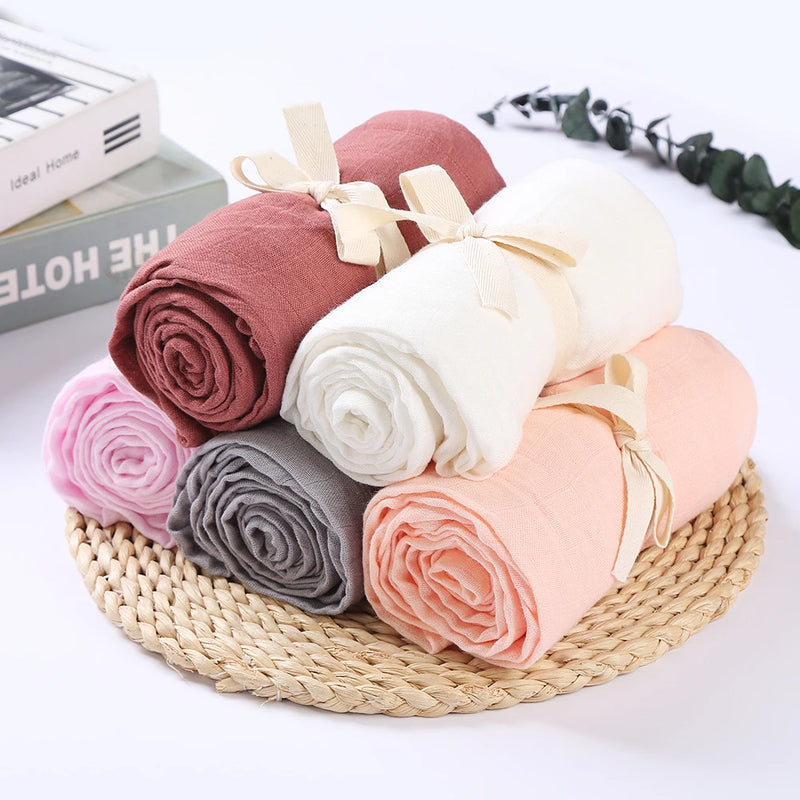 Bamboo & Cotton Baby Swaddle Blanket — Custom Colour, Organic