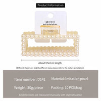 Light Luxury Pearl Claw Hair Clips 11cm Fashionable Plastic Styling for Back Head Shark Rapid Sample Available