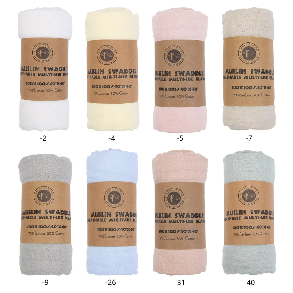 Organic Cotton Muslin Swaddle Blanket — 2-Layer, Custom Print