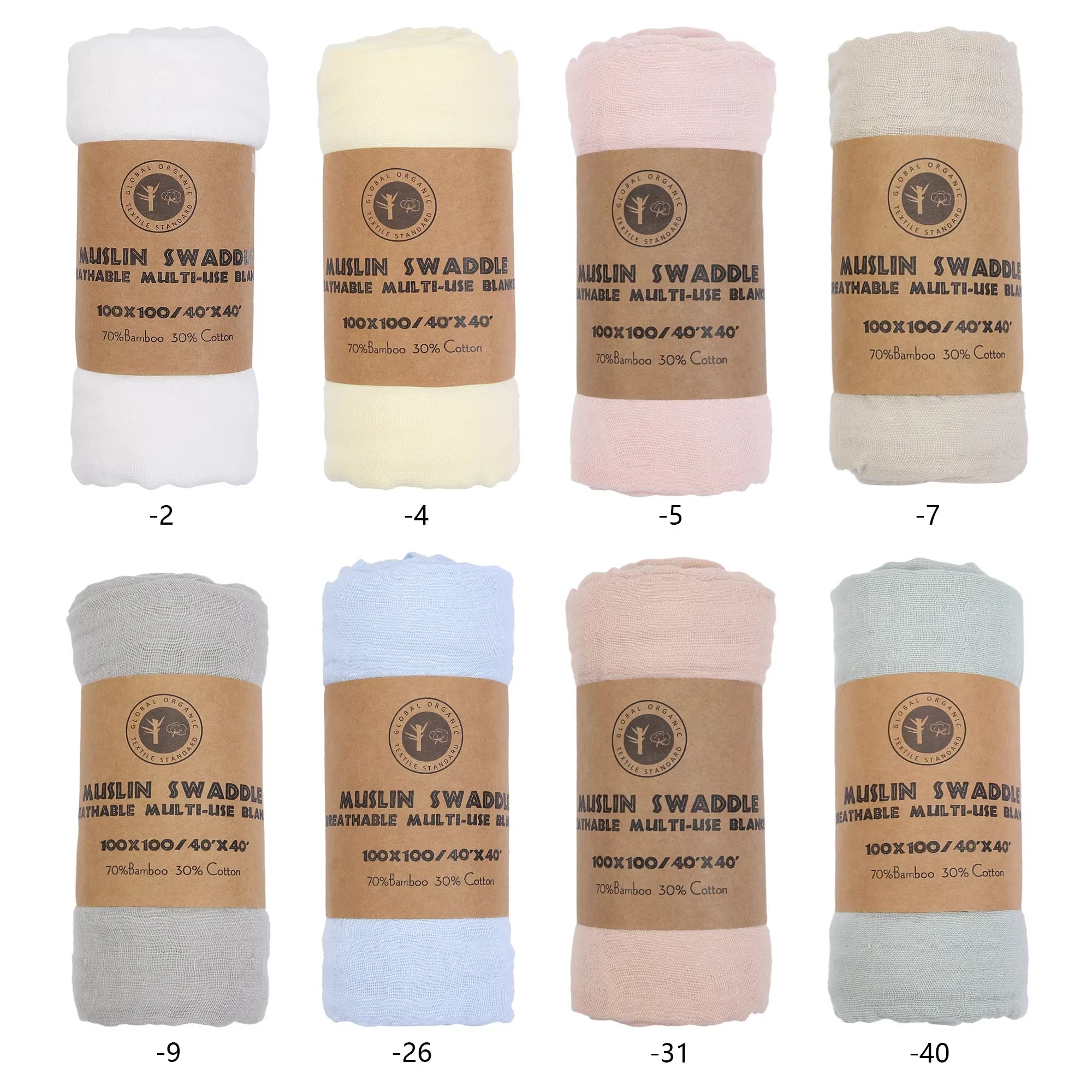 Organic Cotton Muslin Swaddle Blanket — 2-Layer, Custom Print