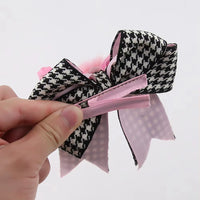 Spring Summer Baby Bows Gingham Hairbands Hairclips Plaid Ribbon Sweet Princess Hair Accessories for Girls Lady