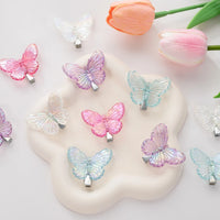 8Pcs/Set Transparent Butterfly Children's Hair Clips Little Girl Bang Hairpin Mini Resin Braided Hairgrips Baby Barrettes