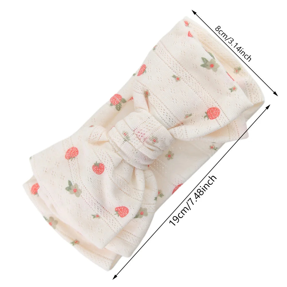 Wholesale Cute Sweet Party Style Kids Hairband Set 3-Packs Elastic Cotton Rabbit Ear Turban with Bows Accessories for Boys Girls