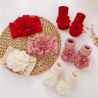 Designer Baby Girls Princess Socks Set with Tulle Trim Flower Hair Band Toddler Dance Spring Summer Accessories