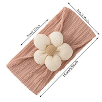 Baby Girls Elastics Headwraps Soft Nylon Latte Flower Cable Knit Headbands Bow Knot Daisy Hairbands for Toddlers