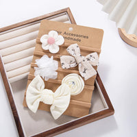 Princess Flower Headband Set — Nylon, Pack of 5 (0–4Y)