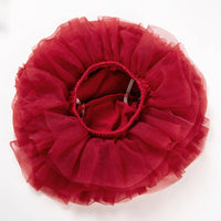 3Pcs Wine Red Super Soft Chiffon Tutu Bloomers with Baby Flower Vintage Headband Socks Set Newborn Photography Props