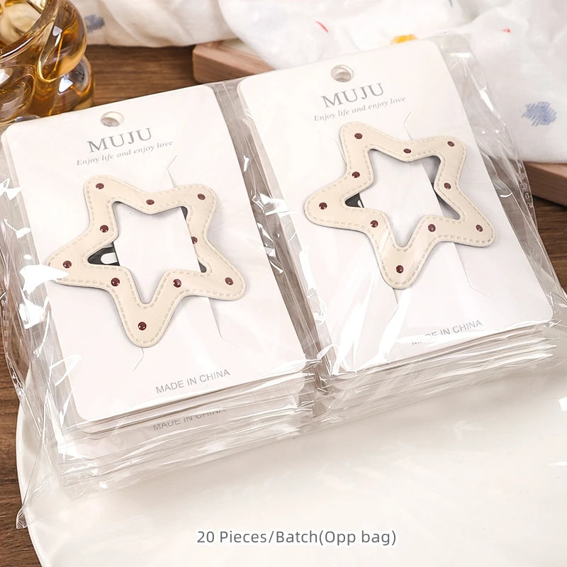 Sweet Star BB Hair Clips for Women – Drippy Oil Spot Fabric Hairpins (2-Pack)