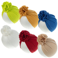 Multi Colors Baby Floral Turban Cotton Ribbed Blossom Baby Turban Stay Well High Stretch Spring and Autumn