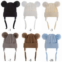 Baby Knitted Pom Pom Beanie — Ear Flap, Unisex 0–3Y