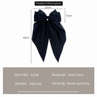 Oversized Silk Ribbon Butterfly Hair Clips for Women – Long Tail Bow Barrettes (40cm)