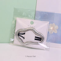 Silver Star & Heart BB Hair Clip for Women – PU Leather Designer Hairpin
