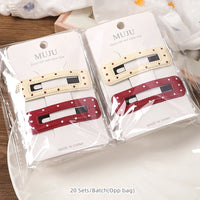 PU Leather Dripping Oil BB Hair Clips for Women – Rectangle Side Bangs Hairpins (2-Pack)