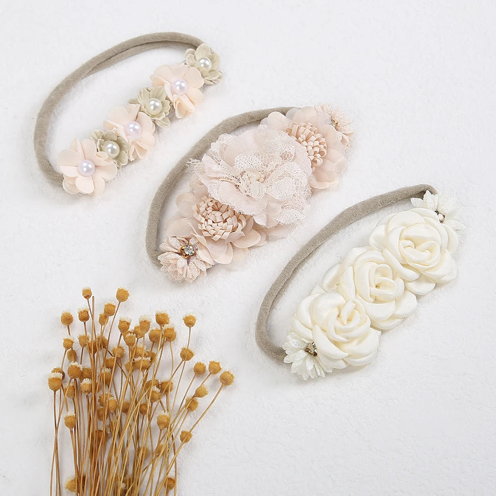 Chiffon Flower Princess Headband — Super Elastic, Newborn to 4Y