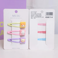 Colourful Cartoon Bow Hair Clips for Kids – Sweet Resin Hairgrips (3-Piece Set)