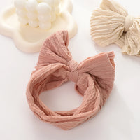 3Pcs/Set Solid Color Hair Bow Baby Headbands Lace Cotton Bows Long Knee Lace Eyelet Socks Set for Baby Girls 0-12M
