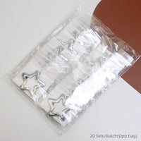Silver Star & Heart BB Hair Clip for Women – PU Leather Designer Hairpin