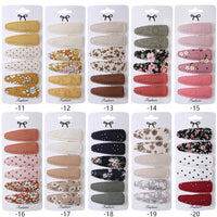 Winter  and Autumn Princess Hair Accessories 6Pcs/Set Simple BB Fabric Hairpins Candy Color Sweet Girl Hairgrip Wholesale